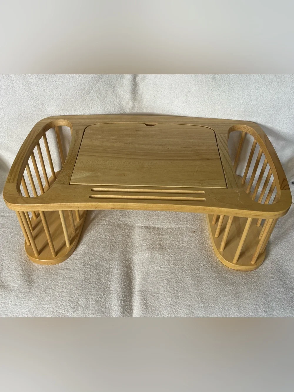 Vintage wooden bed tray and adjustable reading stand and racks